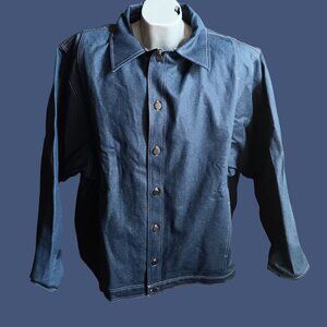 3XL Vintge Denim Prison Work Jacket Blanket Lined New Deadstock 1990's